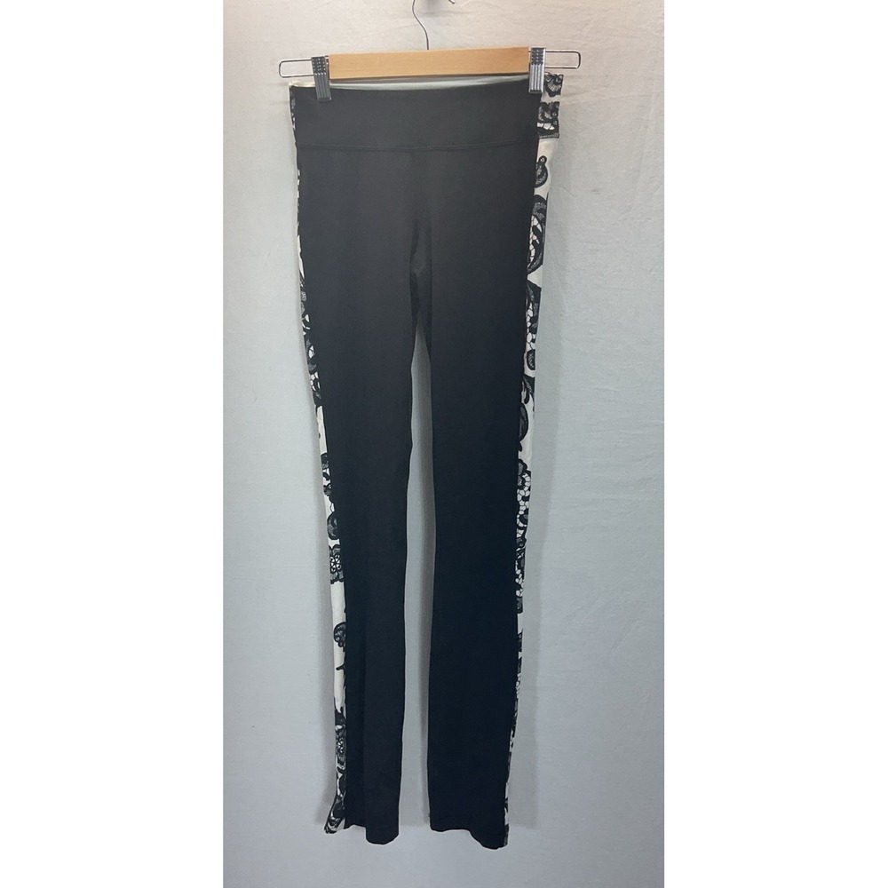 Lululemon 4 Laceoflage Side Angle legging black cream floral yoga gym athleisure